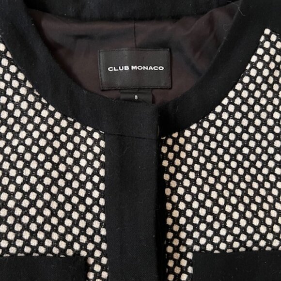 Club Monaco Sz 8 Classic Black and White Long-Sleeved Jacket in Great Condition - Picture 4 of 5